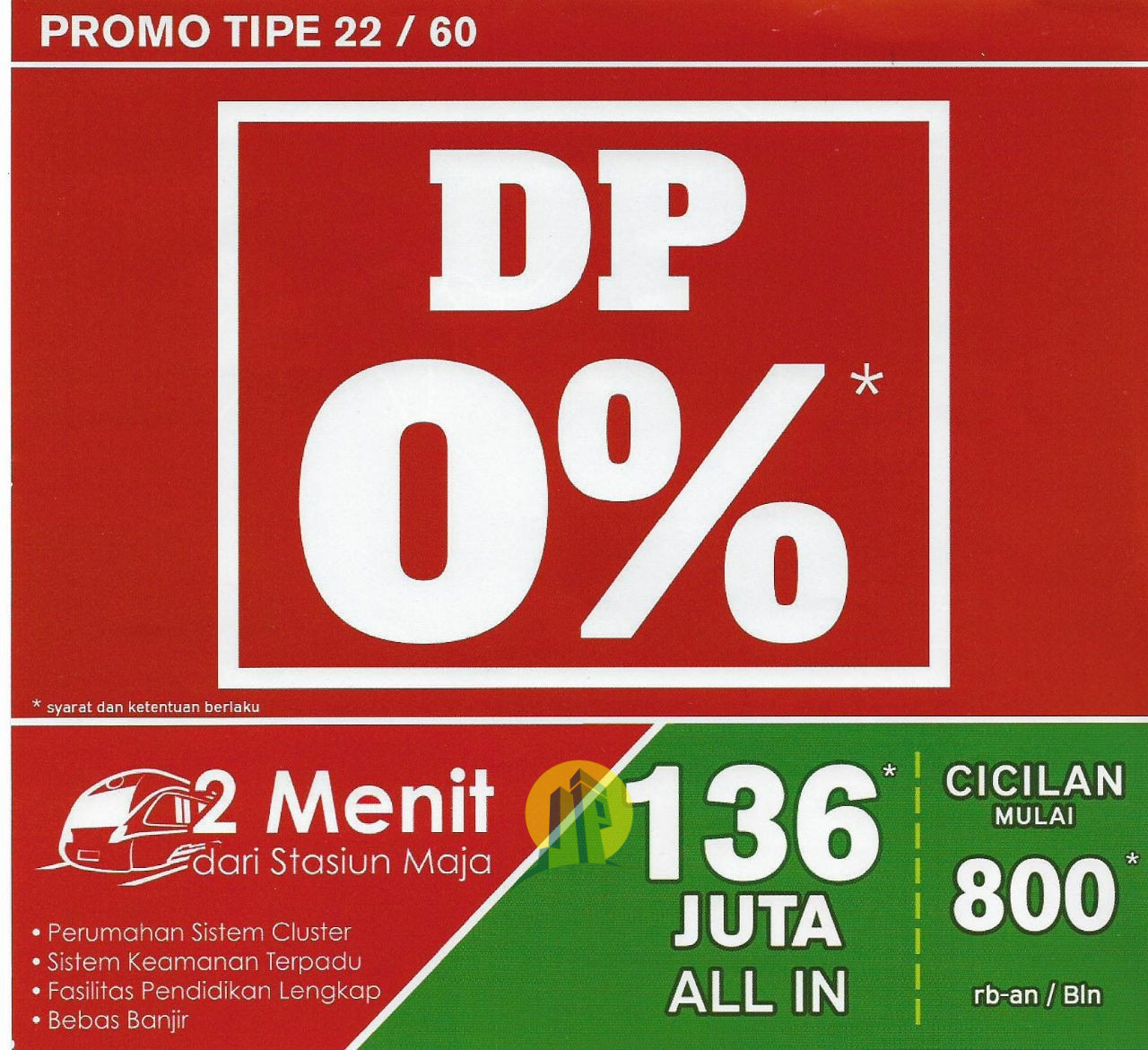 Hunian Murah dekat staasiun Maja Dp 0%
